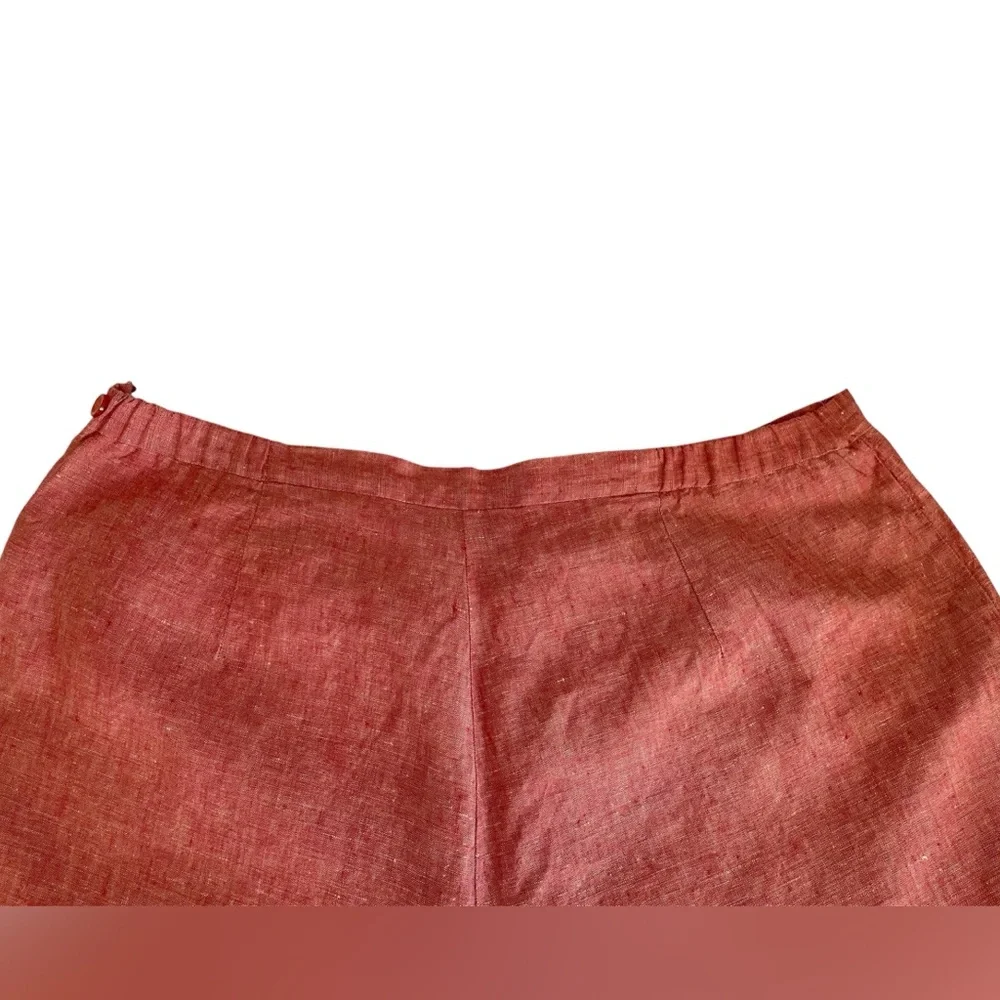 100%‎ Linen Cropped Pants Coral Women’s 1X Plus Size Janine Dray